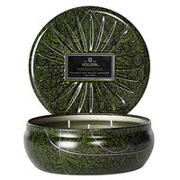 Voluspa 3 Wick Decorative Tin, Ponderosa, 12 oz
