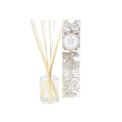 Voluspa Fragrant Oil Embossed Diffuser, Suede Blanc, 6 oz