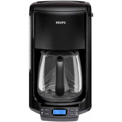 Krups KRUPS 12-Cup Programmable Coffeemaker with Glass Carafe, Black