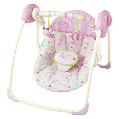Bright Starts Flutter Dot Portable Swing - Pretty in Pink