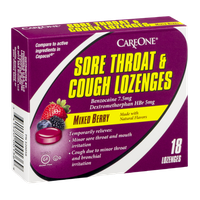 CareOne Sore Throat & Cough Lozenges Mixed Berry - 18 CT