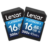 Lexar 16GB Platinum (II) 300x SD Card 2-pack - Black (SD16BT3002)