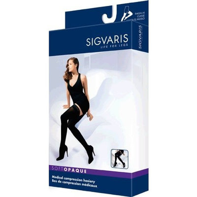 Sigvaris 842N Soft Opaque 20-30 mmHg Closed Toe Thigh Highs Size: Large Short (LS), Color: Graphite 91