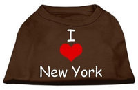 Ahi I Love New York Screen Print Shirts Brown Sm (10)