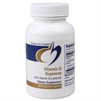 Designs For Health - Vitamin D Supreme 5000 I.U. with Vitamin K - 180 Vegetarian Capsules