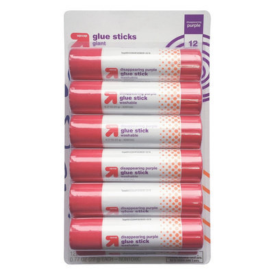 up & up 12 ct Glue Stick - Disappearing Purple, Multi-Colored