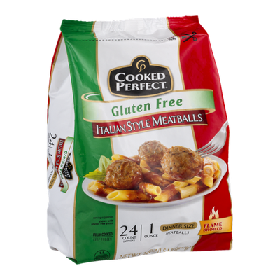 Cooked Perfect Italian Style Meatballs Gluten Free Dinner Size - 24 CT