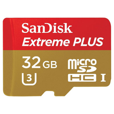 SanDisk 32GB micro SD Ext Plus Spinner - Black (Sdsdqx-032G), Gold