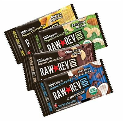 Raw Revolution 100 Calorie Organic Live Food Bar, 4 Flavor Variety Count, 0.8-Ounce (Pack of 24)