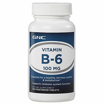 GNC Vitamin B-6 100 mg 100 Vegetarian Tablets