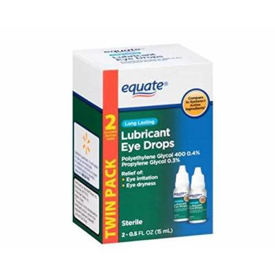 Equate Long Lasting Lubricant Eye Drops TWIN PACK, Compare to Systane