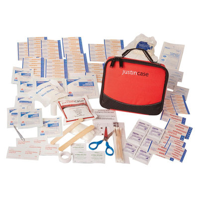 Justin Case Auto Safety & First Aid Kit- Family FA, Black
