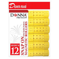 Donna Snap On Magnetic Rollers 12 ct, Yellow