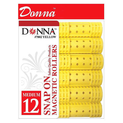 Donna Snap On Magnetic Rollers 12 ct, Yellow