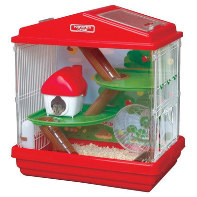 Iris Multi-Level Small Animal Habitat Cage - Red