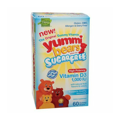 Hero Nutritionals Hero Nutritional Products Yummi Bears Sugar Free Vitamin D3 Fruit Flavors 1000 IU 60 Pack