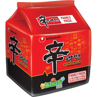 Head Country Nongshim Shin Ramyun Gourmet Spicy Noodle Soup, 4.2 oz, 4 count