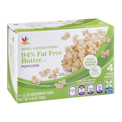 Ahold Butter Popcorn 94% Fat Free Microwave - 4 CT