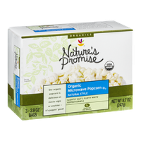 Nature's Promise Organic Microwave Popcorn Bags Natural Style - 3 CT
