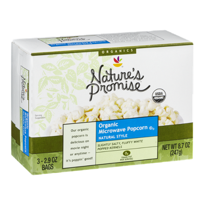 Nature's Promise Organic Microwave Popcorn Bags Natural Style - 3 CT