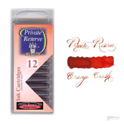 Pack/12 Private Reserve Fountain Pen Ink Cartridges, Orange Crush