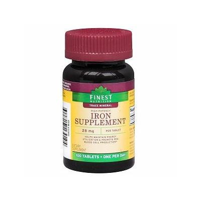 Finest Nutrition Iron Tablets 28mg 100 ea