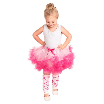 Little Adventures Fluffy Tutu Pink-Hot Pink w- Ballerina Leg Warmers