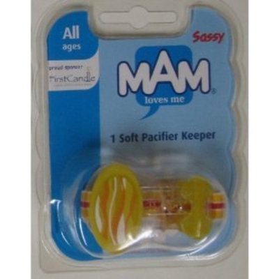 Sassy Mam Soft Pacifier Keeper, All Ages. Yellow Binky Holder.