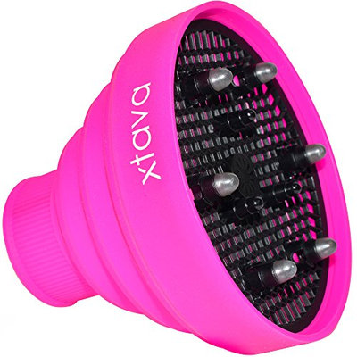 Collapsible Diffuser for Hair Dryer - Smart Folding Design for easy Carrying and Storage by Xtava TM (Pink)