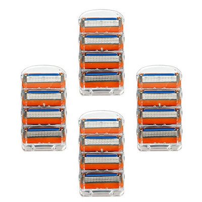 Zlice Manual Men's Replacement Razor Blade Refills Compatible with Gillette Fusion (16 Count)