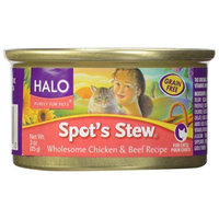 Halo Spot's Stew for Cat's Chicken and Beef Recipe, 3-Ounce (Pack of 12)