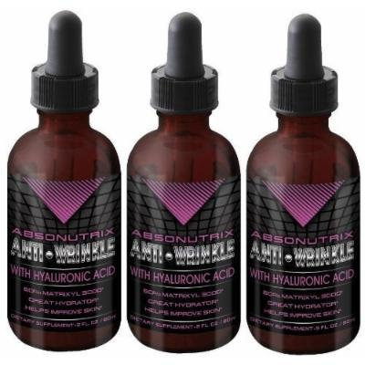 3 Bottles Absonutrix Anti-wrinkle Hyaluronic Acid with 60% Matrixyl 3000 Reduce Fine Lines and Wrinkles 100% Pure!
