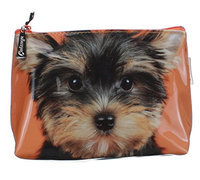 Catseye Yorkie On Orange Cosmetic Wash Bag