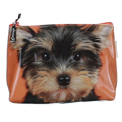 Catseye Yorkie On Orange Cosmetic Wash Bag