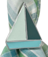 Day at the Lake Sailboat Shaped Napkin Rings Set of 4 Split P