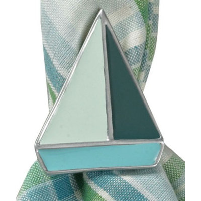 Day at the Lake Sailboat Shaped Napkin Rings Set of 4 Split P