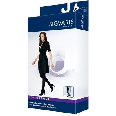 Sigvaris 842P Soft Opaque 20-30 mmHg Closed Toe Pantyhose Size: Large Short (LS), Color: Midnight Blue 09