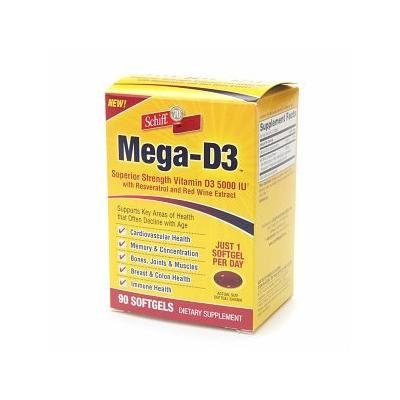 Schiff Mega-D3 5000 IU, Softgels 90 ea