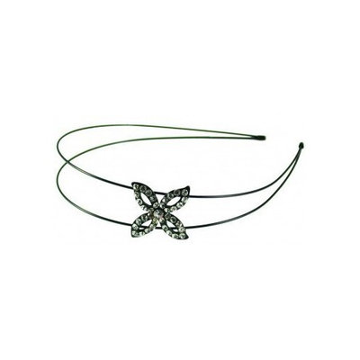 Smoothies Crystal Flower Double Wire Headband-Clear 01494
