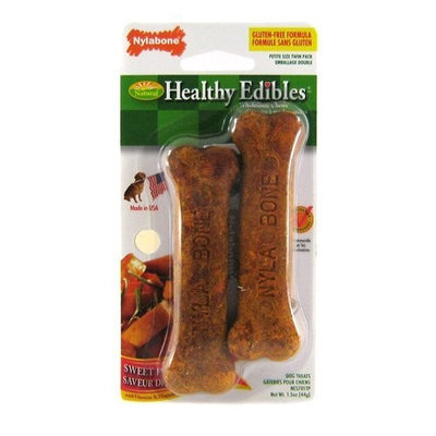 Nylabone Healthy Edibles Sweet Potato Dog Bone, Petite, 2-Pack