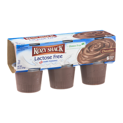 Kozy Shack Lactose Free Dairy Pudding Chocolate Snack Cups - 6 CT