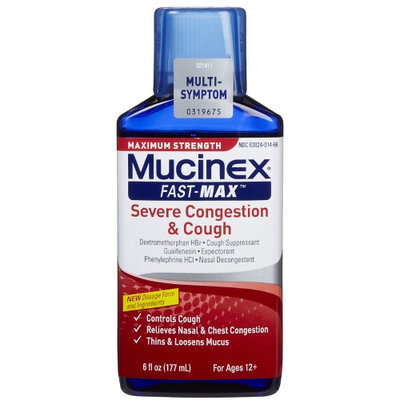 Mucinex Fast-max Maximum Strength Multi Symptom Pain Relief Severe Congestion & Cough 2 PACK OF 9 OZ