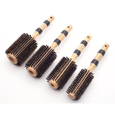 Pretty In a Minute Boar Bristle Wood Round Brushes Set