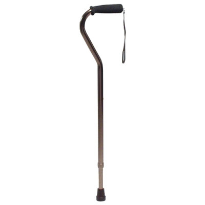Lumex Offset Adjustable Cane with Nitrile Grip, Bronze, 1 ea