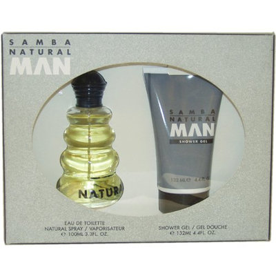 Samba Natural By Perfumers Workshop For Men. Gift Set ( Eau De Toilette Spray 3.3 Oz + Shower Gel 4.4 Oz).