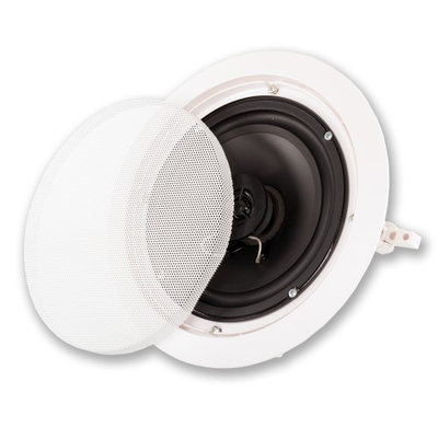 Acoustic Audio HTI6c Round 250 Watt 6.5 In-Wall/Ceiling Home Speaker - 8 Ohm