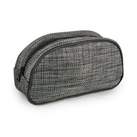 DII Oceanique Everyday Personal Care Essentials Round Top Cosmetic Bag/Pouch For Makeup
