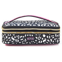 LONDON SOHO NEW YORK Cat Lady Double Zip Cosmetic Box with Brush Holders