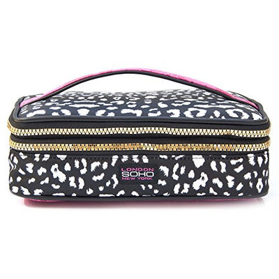 LONDON SOHO NEW YORK Cat Lady Double Zip Cosmetic Box with Brush Holders
