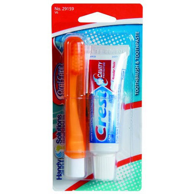 Handy Solutions Folding T/brush W/ Crest T/paste Travel Kit